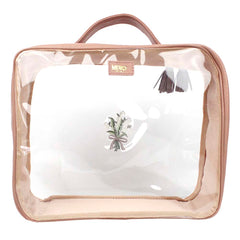 Necessaire Crystal G Bordado Muguet em Couro e Vinil Personalizado