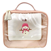 Necessaire Crystal G Boneco de Neve em Couro e Vinil Personalizado