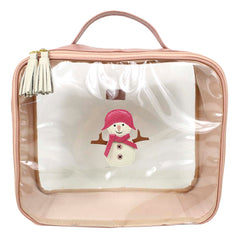 Necessaire Crystal G Boneco de Neve em Couro e Vinil Personalizado