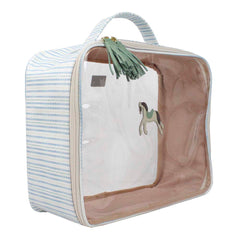 Necessaire Crystal G Cavalo Joca Estampa Listrado Pontilhado em Couro e Vinil Personalizado