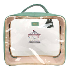 Necessaire Crystal G Bordado Carrossel em Couro e Vinil Personalizado