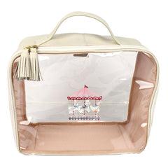 Necessaire Crystal G Bordado Carrossel em Couro e Vinil Personalizado