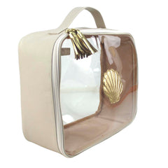 Necessaire Crystal G Concha em Couro e Vinil Personalizado