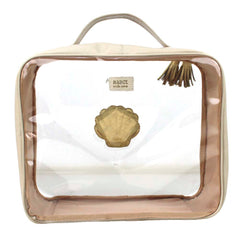 Necessaire Crystal G Concha em Couro e Vinil Personalizado