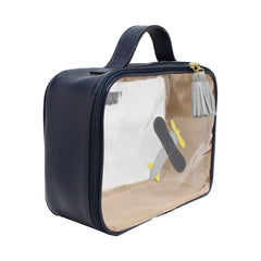 Necessaire Crystal M Little Plane em Couro e Vinil Personalizado