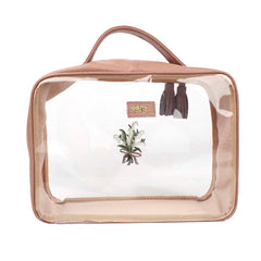 Necessaire Crystal M Bordado Muguet em Couro e Vinil Personalizado
