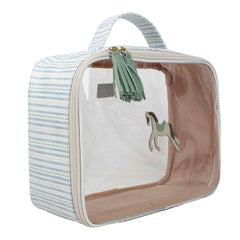 Necessaire Crystal M Cavalo Joca Estampa Listrado Pontilhado em Couro e Vinil Personalizado