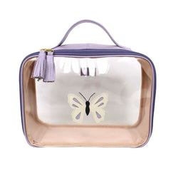 Necessaire Crystal M Borboleta em Couro e Vinil Personalizado