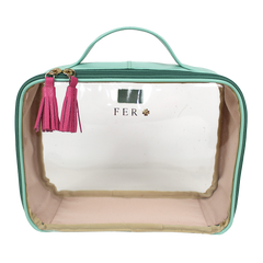 Necessaire Crystal M em Couro e Vinil Personalizado