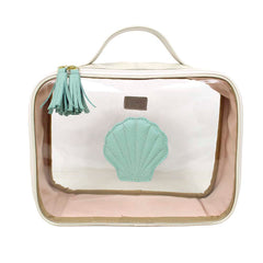 Necessaire Crystal M Concha em Couro e Vinil Personalizado