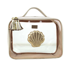Necessaire Crystal M Concha em Couro e Vinil Personalizado