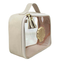 Necessaire Crystal M Concha em Couro e Vinil Personalizado