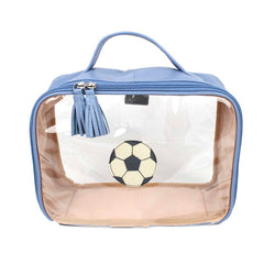 Necessaire Crystal M Bola de Futebol em Couro e Vinil Personalizado