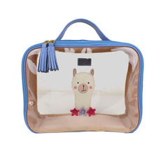 Necessaire Crystal M Lhama em Couro e Vinil Personalizado