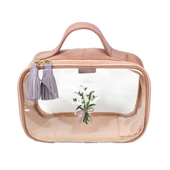 Necessaire Crystal P Bordado Muguet em Couro e Vinil Personalizado