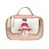 Necessaire Crystal P Boneco de Neve em Couro e Vinil Personalizado