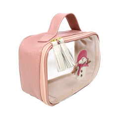 Necessaire Crystal P Boneco de Neve em Couro e Vinil Personalizado