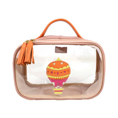 Necessaire Crystal P Balão Sarah em Couro e Vinil Personalizado