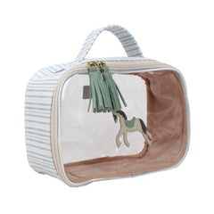 Necessaire Crystal P Cavalo Joca Estampa Listrado Pontilhado em Couro e Vinil Personalizado