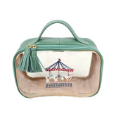 Necessaire Crystal P Bordado Carrossel em Couro e Vinil Personalizado