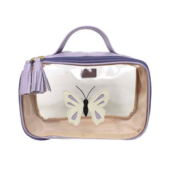 Necessaire Crystal P Borboleta em Couro e Vinil Personalizado