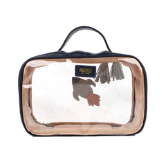 Necessaire Crystal P Foguete Marinho Liso com Cinza Claro Liso Pronta Entrega