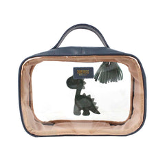 Necessaire Crystal P Little Dino Oceano com Esmeralda e Menta Liso Pronta Entrega