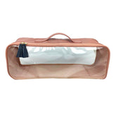 Necessaire Crystal Retangular Algodão Doce Liso com Oceano Pronta Entrega