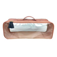 Necessaire Crystal Retangular Algodão Doce Liso com Oceano Pronta Entrega