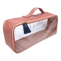 Necessaire Crystal Retangular Algodão Doce Liso com Oceano Pronta Entrega