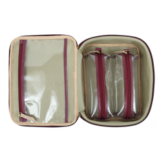Necessaire Sarah Burgundy Liso com Rose Liso Pronta Entrega