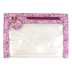 Necessaire Fly Estampa Paisley Rosa Pronta Entrega