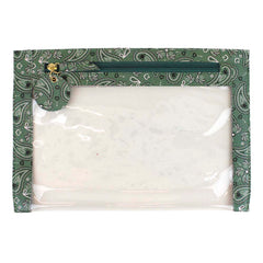 Necessaire Fly Estampa Paisley Verde Pronta Entrega