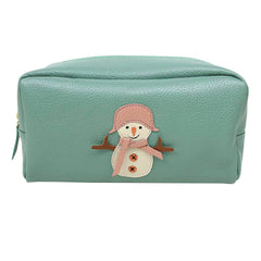 Necessaire Boneco de Neve G em Couro Personalizado