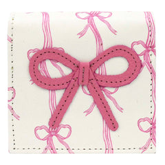 Necessaire íntima Laço Rococó Estampa Listra de Laços em Couro Personalizado