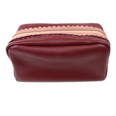 Necessaire Julie Babado G Burgundy Liso com Algodão Doce Liso Pronta Entrega