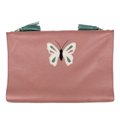 Necessaire Limpo/Usado Borboleta em Couro Personalizada