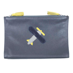Necessaire Limpo/Usado Little Plane em Couro Personalizada