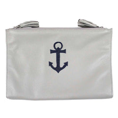 Necessaire Limpo/Usado Marinheiro Cinza Claro Liso com Marinho Liso Pronta Entrega