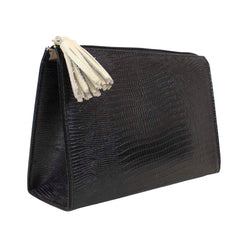 Necessaire Louise M Preto Paris com Off White Liso Pronta Entrega