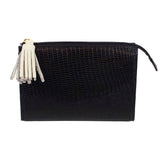 Necessaire Louise P Preto Paris com Off White Liso Pronta Entrega