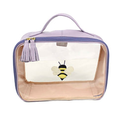 Necessaire Crystal M Abelha em Couro e Vinil Personalizado