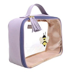 Necessaire Crystal M Abelha em Couro e Vinil Personalizado