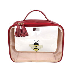 Necessaire Crystal M Abelha em Couro e Vinil Personalizado