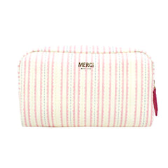 Necessaire Laço Rococó M Estampa Litrado Pontilhado Rosa em Couro Personalizado