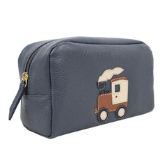 Necessaire Trenzinho M em Couro Personalizado