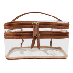 Necessaire Make Dupla Crystal em Couro e Vinil Personalizada