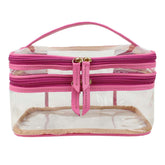 Necessaire Make Dupla Crystal Rosa Orquídea Pronta Entrega