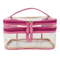 Necessaire Make Dupla Crystal em Couro e Vinil Personalizada