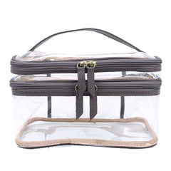 Necessaire Make Dupla Crystal em Couro e Vinil Personalizada